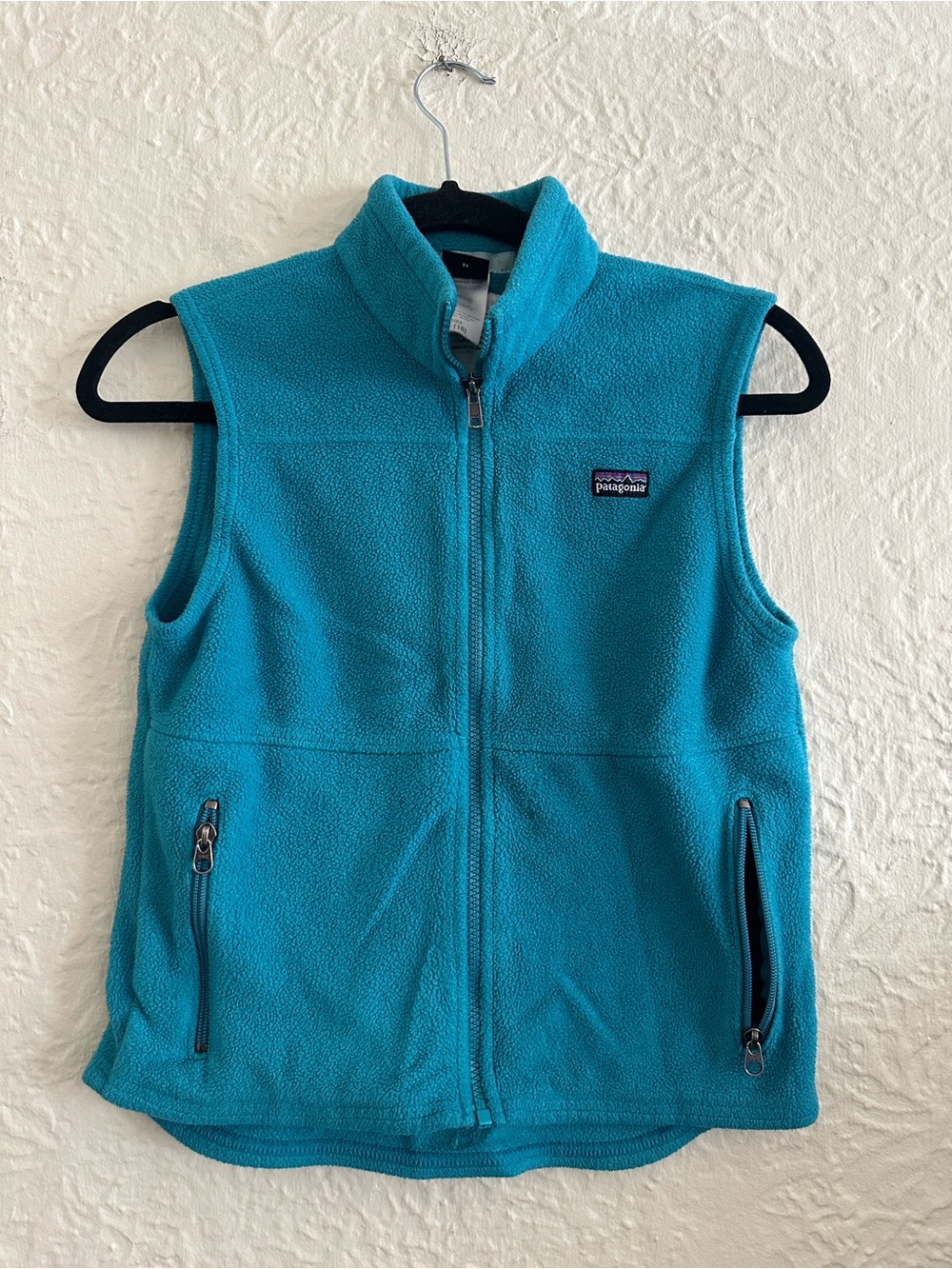 Retro Patagonia Synchilla Fleece Vest Kids Size Medium Turquoise Blue 10